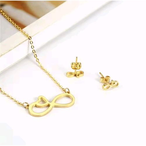 Chaîne femme Doré 45cm En Acier Inoxydable Pendentif infini idéal cadeau pour fête des mères saint valentin, anniversaire, mariage