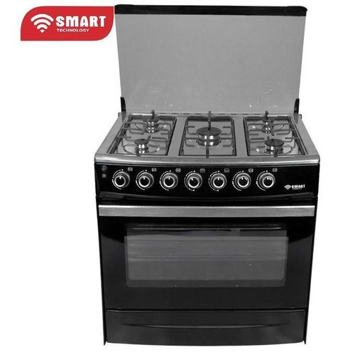 Cuisinière Couleur Noir 5 Feux Automatique Avec FOUR 80x50 Smart (STC-8050BC)-Garantie 24 Mois