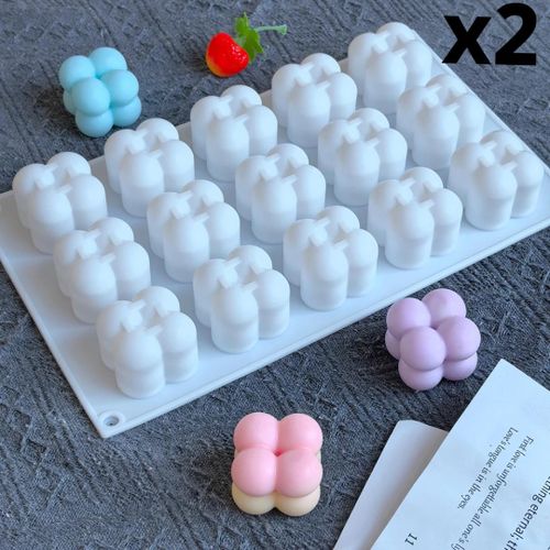 2 Moules en Silicone, blanc, Forme de bulle