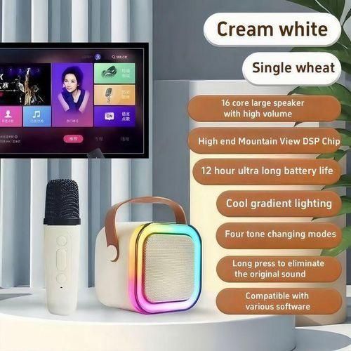 Machine de karaoke Haut-Parleur Bluetooth Portable Microphone Sans Fil Haut-Parleur de Chant à Domicile Cadeau pour Enfants