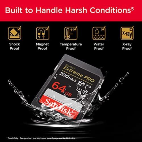 Extreme PRO – Carte SD 4K UHD / 200MB/s / Originale & Garantie SanDisk, disponible en 64GB, 32GB et 16GB