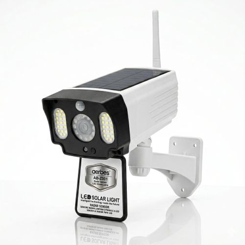 Lampe Solaire LED Aerbes AB-Z001 - Design Caméra de Surveillance - Détecteur de Mouvement Radar - Éclairage Gratuit & FAUSSE CAMERA Dissuasive