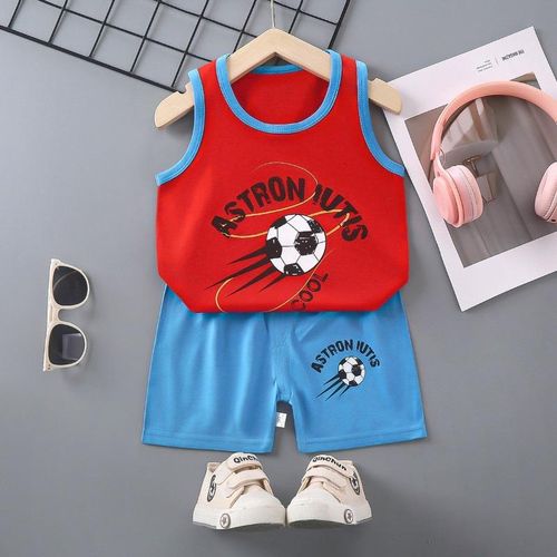 (Haut + Shorts) Ensemble de vêtements pour garçons 1-6 ans, débardeur costume en coton rigolo pour enfants