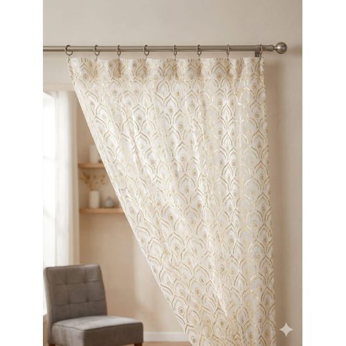 1 Rideau Léger Décoratif par emballage- 1,40m x 2,60m - Motif Doré Élégant