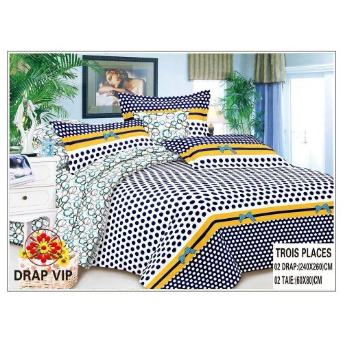 Ensemble De Drap VIP 3 Places - 2 Draps (240x260 Cm) + 2 Taies D'Oreiller (60x80 Cm)