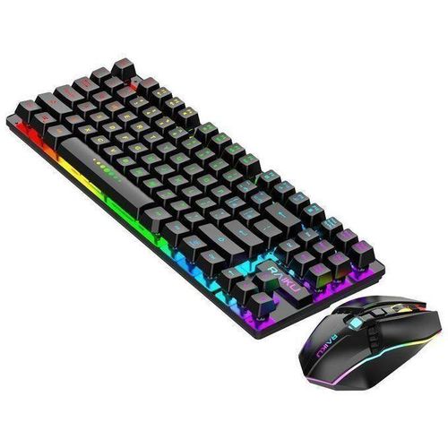 Clavier + Souris Gaming Sans fil Rechargeable - Compatible sur Ordinateur portable et Bureautique
