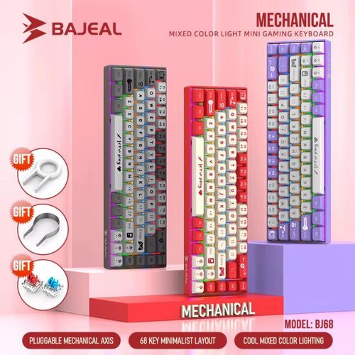 Clavier Gaming Mécanique Bajeal BJ68 – Compact 68 Touches & Rétroéclairé interchangeables à chaud