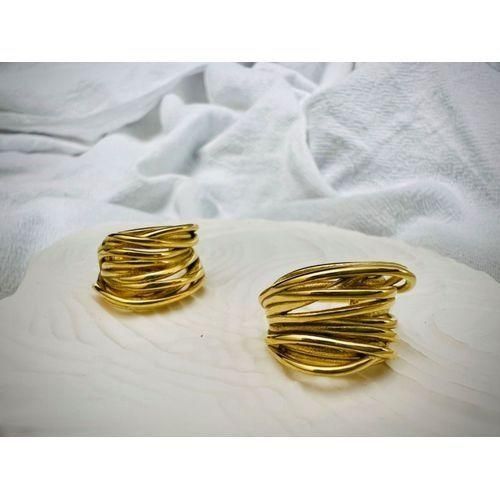 Boucles D'oreilles Boule De Fil Dorées