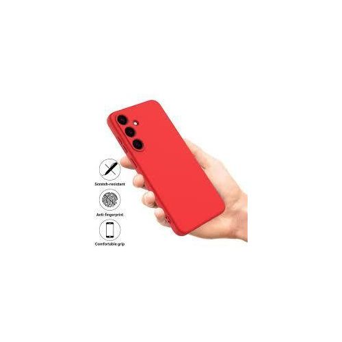 Coque Silicone Compatible pour Samsung Galaxy S25 FE 5G Avec 1Antichoc - Rouge