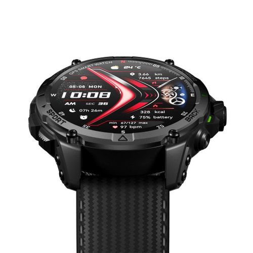 Montre connectée Bluetooth d’aventure avec GPS multi-satellite et 25 jours d’autonomie - Boussole et altimètre intégrés- Étanche 3ATM - Écran AMOLED 1,43 pouces - Watch GT OSW-852H