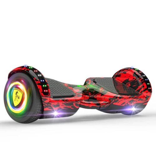 Hoverboard-mp3 Music Bluetooth lumineux 6.5 Pouces + Kit De Protection Genouillères Coudières