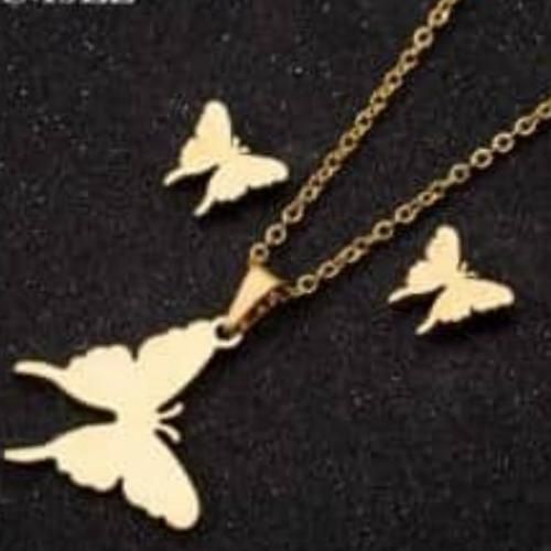 Chaîne En Acier Inoxydable Pendentif Papillon