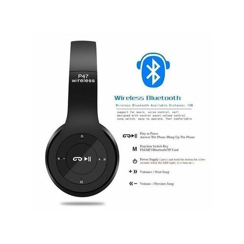 Casque Bluetooth Noir P47