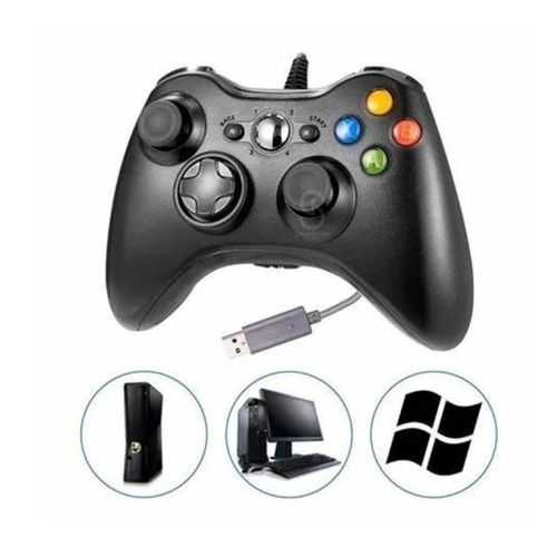 Manette de Jeu X box 360 et PC noir filaire