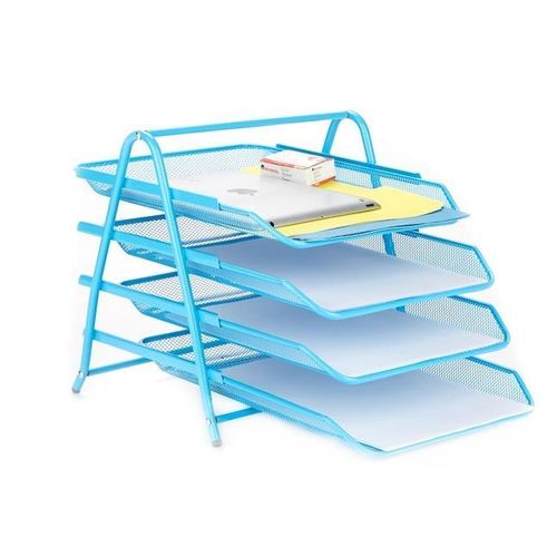 Etagère Corbeille De Rangement de Documents 4 Niveaux