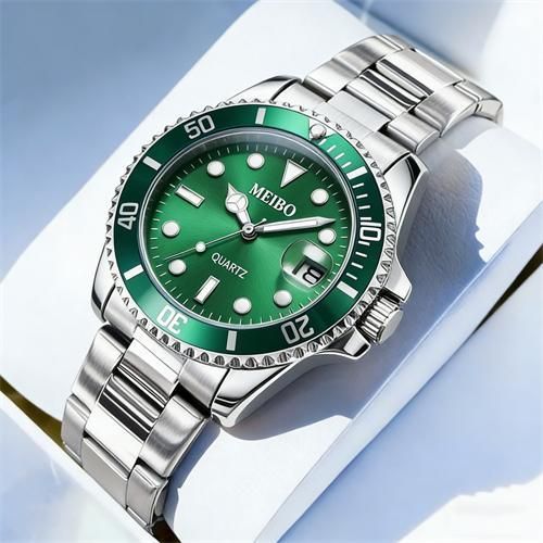 Montre-bracelet classique européenne et américaine pour homme, avec affichage de la date et grand cadran luxueux.