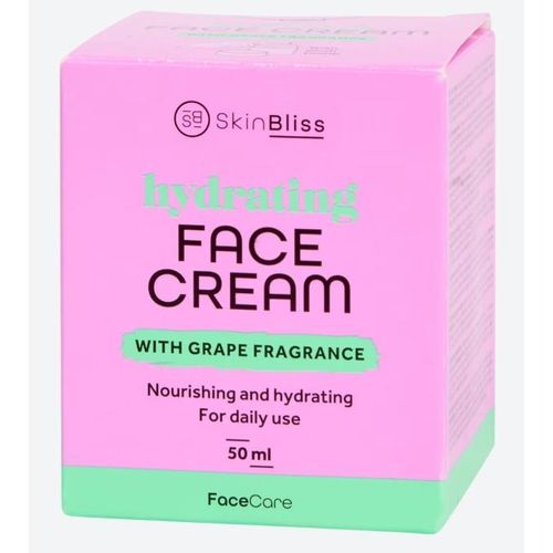 Creme visage, FACE CREAM, Skinbliss, 50 ml. Aloé vera et huile de pépin de raisin. Effet apaisant et réparateur. Texture légère et non grasse. Intensément hydratante et agréablement parfumée. Importé de France