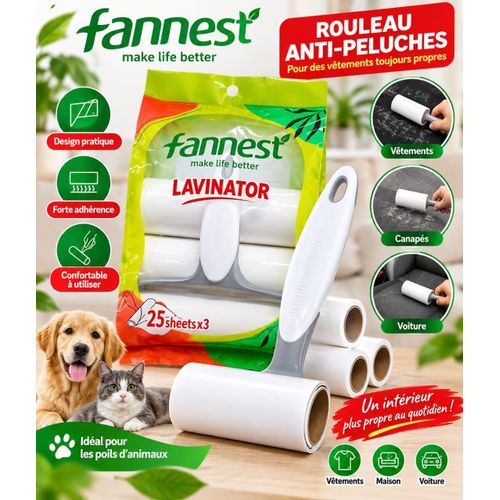 Rouleau anti-peluches (avec recharges, 25 feuilles x 3)