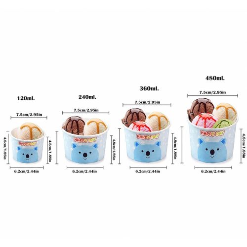Pot de glace en cartons jetable