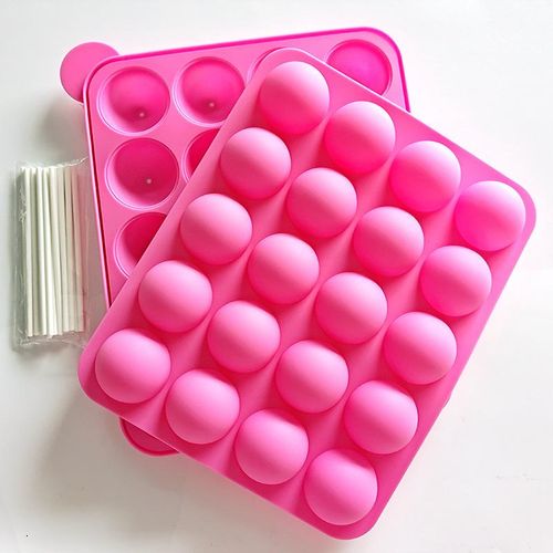 Moule à Cake Pop, Silicone, 20 Cavités, + 20 Bâtonnets