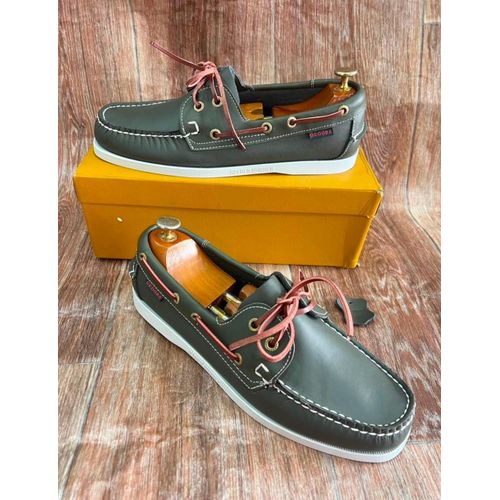 Chaussure mocassin bateau en cuir pour homme/ baladeuse homme de style Sebago/ chaussure bateau/ mocassin - Vert