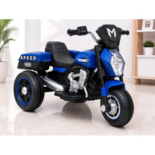 Moto Électrique 3 Roues pour enfants de 06 mois jusqu’a 8 ans – Batterie Rechargeable – Phare LED – Bleu/Noir