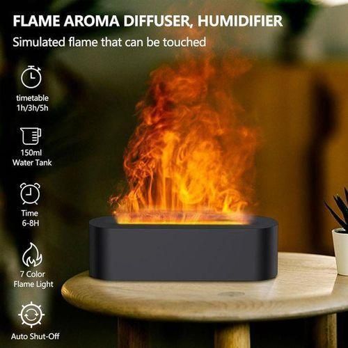 Flamme Diffuseur d'huiles essentielles, 7 lumières de couleur, diffuseur d'aromathérapie, diffuseurs d'huile, humidificateur d'air, diffuseurs d'arômes pour la maison, la chambre, le bureau,