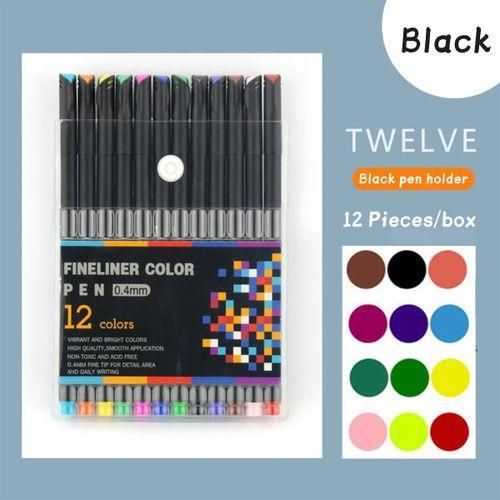 12 Couleurs de Marqueurs Artistiques Stylo Marqueur