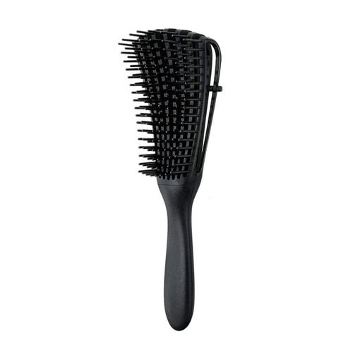 Brosse démêlante pour cheveux afro africains texturés de 3a à 4c, peigne massant pour le cuir chevelu, anti-nœuds, pour femmes, noir (1 pièce)