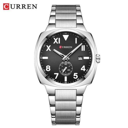 Curren Montre Homme De Luxe, Bracelet En Acier Inoxydable, Grand Écran, Horloge à Quartz, Avec Pointeur Lumineux - Modèle C8472 NJ
