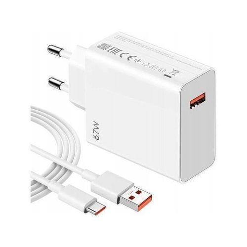 XIAOMI Chargeur TURBO Rapide 67W (type-c) - Telephone / Tablette- Blanc