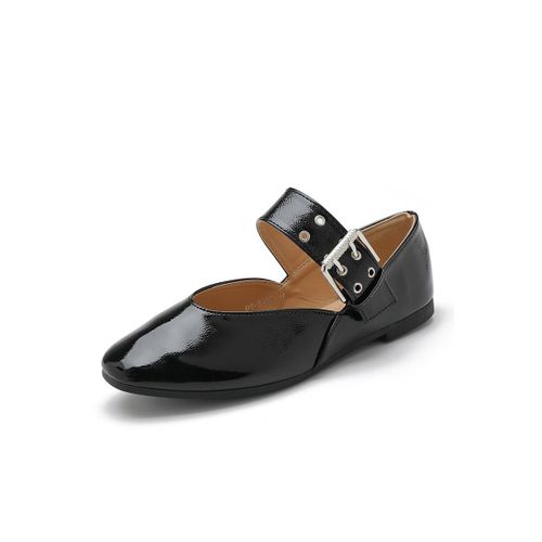 Ballerines femme - noir avec Bride Large