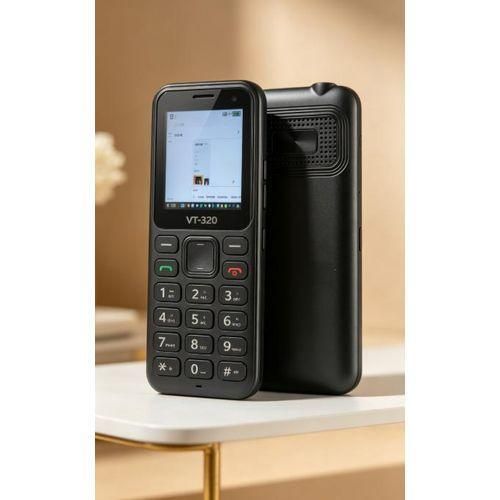 Téléphone portable classique Viewtech VT-E320 Double SIM avec appareil photo arrière, radio FM sans fil, lecteur de musique et mémoire T-Flash extensible – Noir