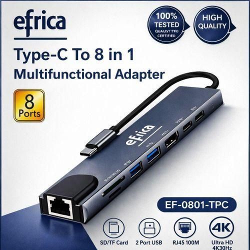 Adaptateur Multifonction 8 En 1 PowerTrans USB-C Hub Dock
