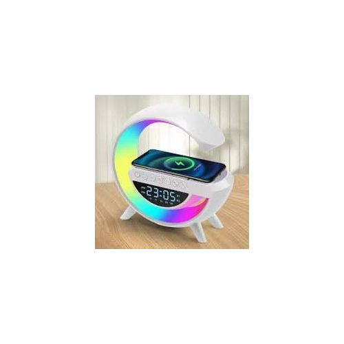lumineux Bluetooth multifonctions, souvent identifié comme le modèle BT-3401, combine un haut-parleur, un chargeur sans fil et une veilleuse RVB