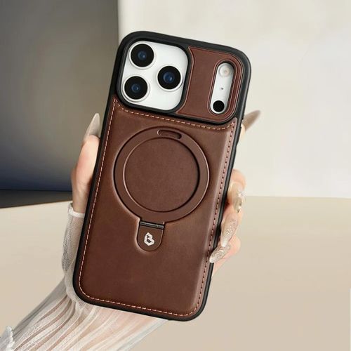 Coque iphone 17 pro max marron foncé cuir vip