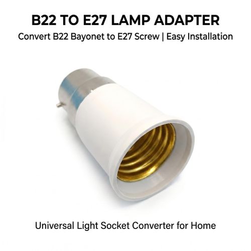 Adaptateur de Douille B22 vers E27 - Convertisseur de Culot de Lampe Universel pour Ampoule LED E27