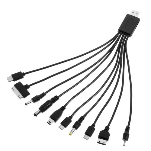 10 in 1 USB Cables, Universal USB to Multi Plug Cell Phone Charger