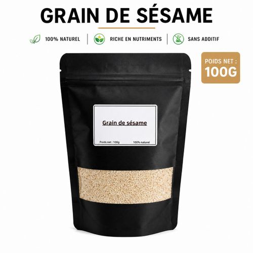 Grain de Sésame Naturel 100g – 100% Pur Alimentaire – Riche en Nutriments
