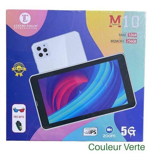 Luxury Touch Tablette Educative 7 Pouce 12Go RAM / 256Go M10 - 5000mAh – 5G Ultra Rapide - 2 SIM