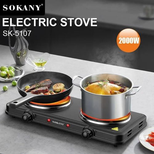 Cuisinière électrique Domestique 2000W Forte Puissance 6 Vitesses, 2 Cuisinières
