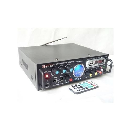 Amplificateur De Puissance Audio MP3 Avec Télécommande - AV - Radio FM/Carte SD/MMC - Noir