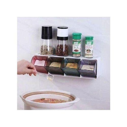 Boîte D'assaisonnement Murale à 4 Grilles Avec Cuillère