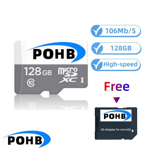 Carte Mémoire Ultra MicroSD 108Mb/s 128GB + Adaptateur Gratuit