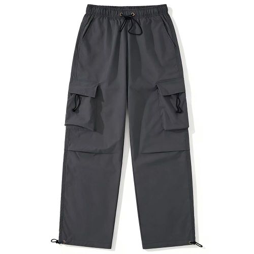 Pantalon cargo décontracté pour homme, idéal pour le sport, avec de multiples poches - gris foncé