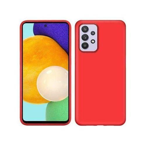 Coque En Silicone Compatible Pour Samsung Galaxy A52 + Antichoc - Rouge