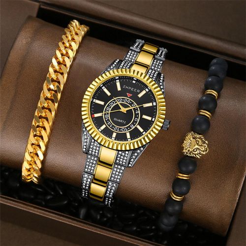 Montre à Quartz pour Hommes, Bracelets Décontractés Homme, Montre-bracelet, Bracelet en Cuir