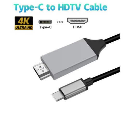 Câble Adaptateur Type C Vers HDMI 4K - 1.8M Pour Mac PC Et Téléphone