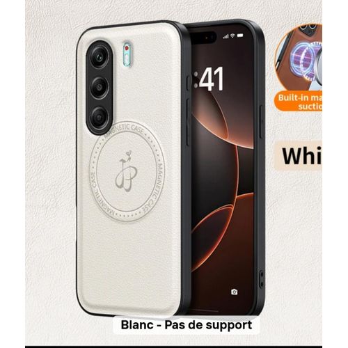 Coque Tecno camon 40 pro blanc cuire mag
