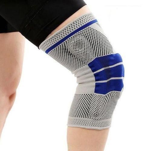 Genouillères de sport anti douleurs - blanc bleu